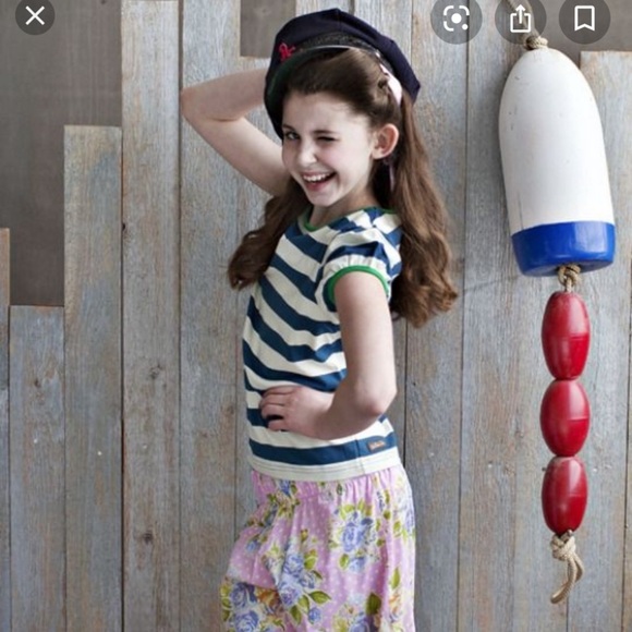 Matilda Jane Paddle Boat Wide Stripe Tee Girls 2 - Picture 3 of 7